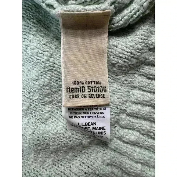 LL Bean Mint Green Cozy Knit Crewneck Sweater Womens Plus 2X Coastal Laggenlook - Picture 7 of 9